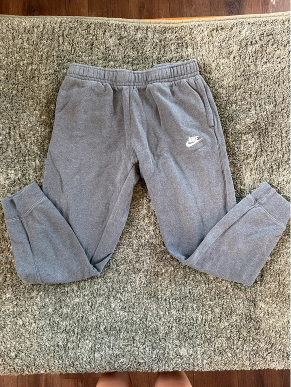 Nike Gray Sweatpants with Logo - Medium